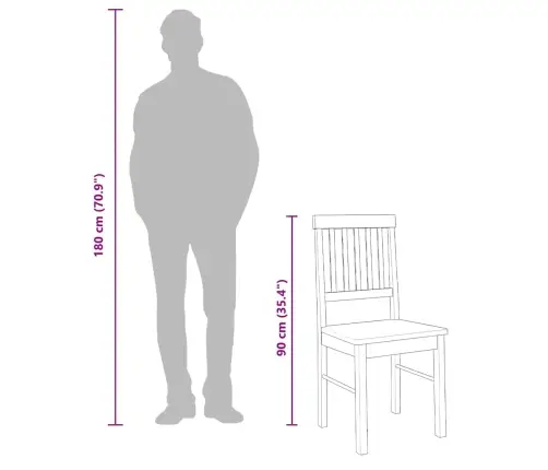 Ēdamistabas Krēsli 2 Gab. Masīvkoka Gumija Vidaxl