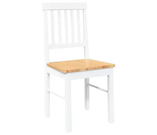 Valgomojo Kėdės 2 Vnt Baltos Medžio Masyvo Gumos Valgomojo Kėdės 2 Vnt Baltos Medžio Masyvo Gumos