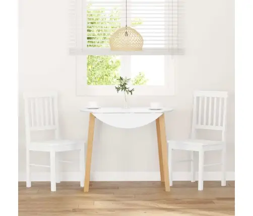 Valgomojo Kėdės 2 Vnt Baltos Medžio Masyvo Gumos