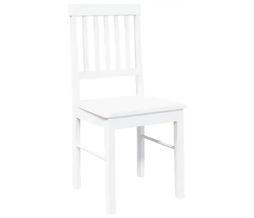 Valgomojo Kėdės 2 Vnt Baltos Medžio Masyvo Gumos