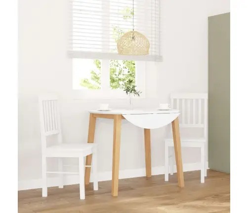 Valgomojo Kėdės 2 Vnt Baltos Medžio Masyvo Gumos