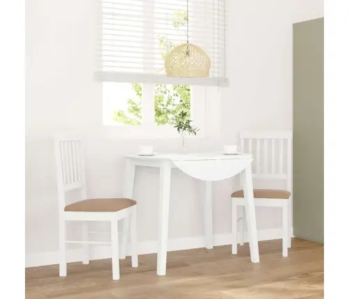 Valgomojo Kėdės Su Pagalvėlėmis 2 Vnt Balta Medžio Masyvo Guma