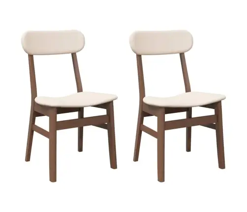 Valgomojo Kėdės Su Pagalvėlėmis 2 Vnt Ruda Medžio Masyvo Guma