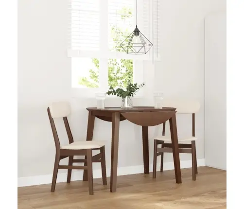 Valgomojo Kėdės Su Pagalvėlėmis 2 Vnt Ruda Medžio Masyvo Guma