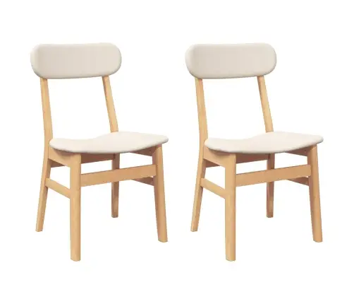 Ēdamistabas Krēsli Ar Spilveniem 2 Gab. Masīvkoka Gumija Vidaxl