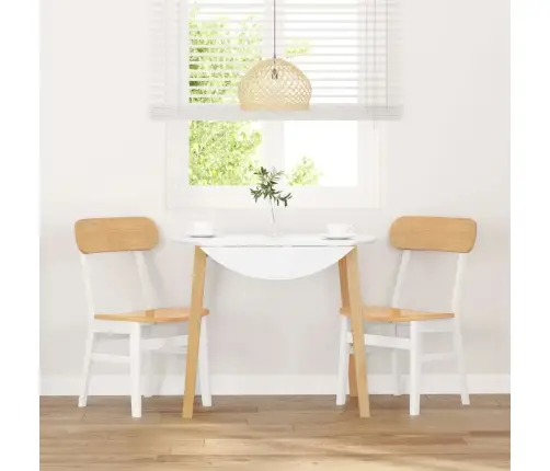 Söögitoolid, 2 Tk, Valge, Toekast Kautšukipuidust