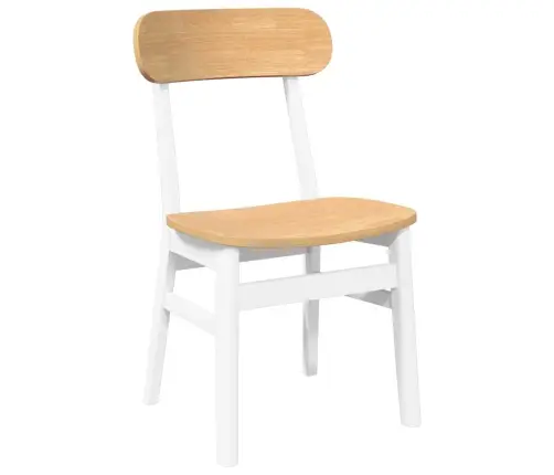 Söögitoolid, 2 Tk, Valge, Toekast Kautšukipuidust