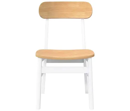 Söögitoolid, 2 Tk, Valge, Toekast Kautšukipuidust