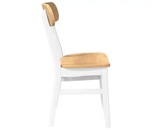 Söögitoolid, 2 Tk, Valge, Toekast Kautšukipuidust