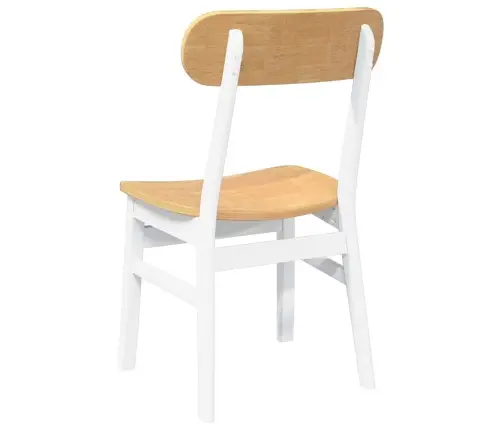 Söögitoolid, 2 Tk, Valge, Toekast Kautšukipuidust