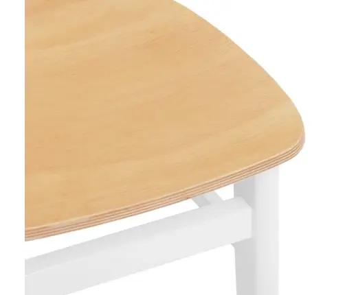 Söögitoolid, 2 Tk, Valge, Toekast Kautšukipuidust