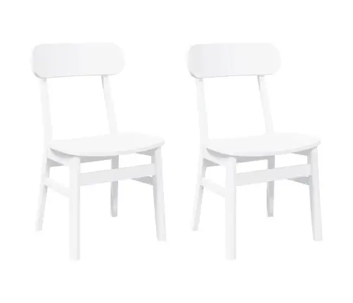 Valgomojo Kėdės 2 Vnt Baltos Medžio Masyvo Gumos