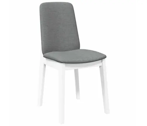 Ēdamistabas Krēsli Ar Spilveniem 2 Gab. Balta Masīvkoka Gumija Vidaxl