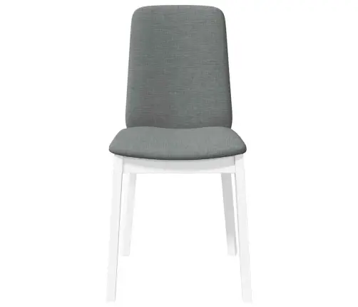 Ēdamistabas Krēsli Ar Spilveniem 2 Gab. Balta Masīvkoka Gumija Vidaxl