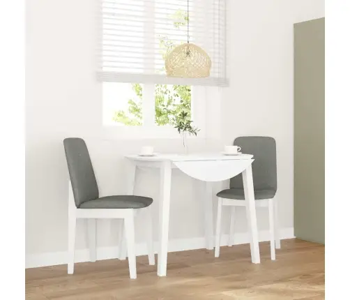 Ēdamistabas Krēsli Ar Spilveniem 2 Gab. Balta Masīvkoka Gumija Vidaxl