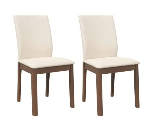 Ēdamistabas Krēsli Ar Spilveniem 2 Gab. Brūna Masīvkoka Gumija Vidaxl