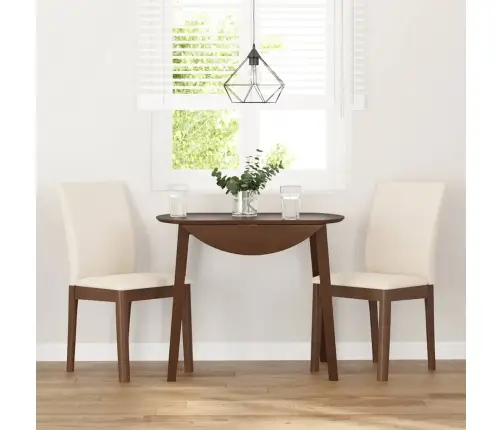 Ēdamistabas Krēsli Ar Spilveniem 2 Gab. Brūna Masīvkoka Gumija Vidaxl