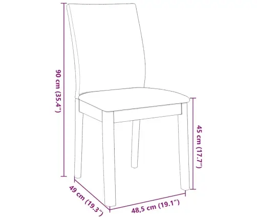 Ēdamistabas Krēsli Ar Spilveniem 2 Gab. Brūna Masīvkoka Gumija Vidaxl