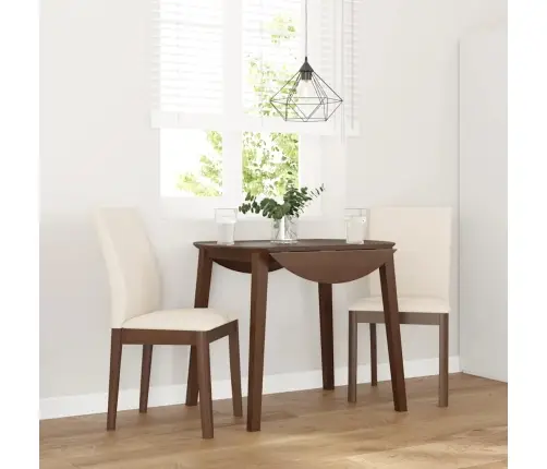 Ēdamistabas Krēsli Ar Spilveniem 2 Gab. Brūna Masīvkoka Gumija Vidaxl