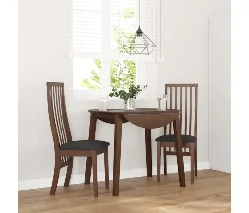 Ēdamistabas Krēsli Ar Spilveniem 2 Gab. Brūna Masīvkoka Gumija Vidaxl