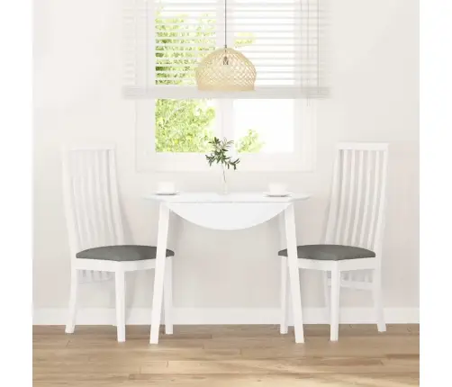 Söögitoolid Patjadega, 2 Tk, Valge, Kautšukipuit