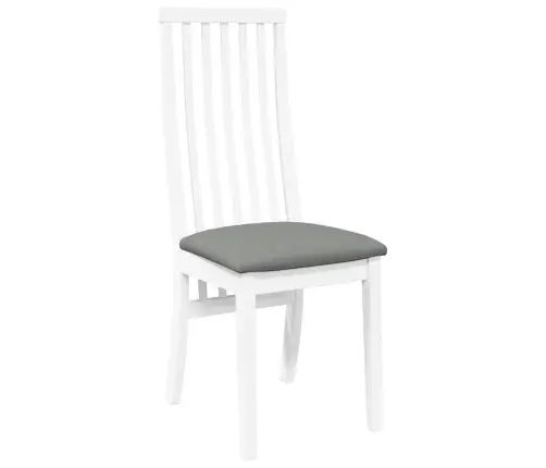 Söögitoolid Patjadega, 2 Tk, Valge, Kautšukipuit