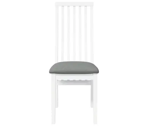 Söögitoolid Patjadega, 2 Tk, Valge, Kautšukipuit