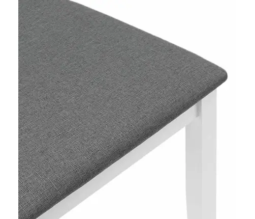 Söögitoolid Patjadega, 2 Tk, Valge, Kautšukipuit