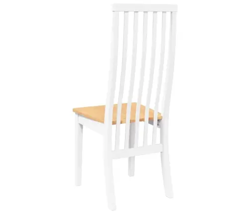 Ēdamistabas Krēsli 2 Gab. Balta Masīvkoka Gumija Vidaxl