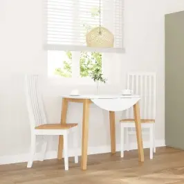 Söögitoolid, 2 Tk, Valge, Toekast Kautšukipuidust