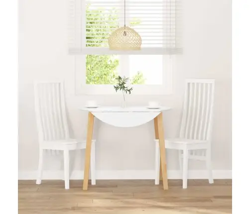 Ēdamistabas Krēsli 2 Gab. Balta Masīvkoka Gumija Vidaxl