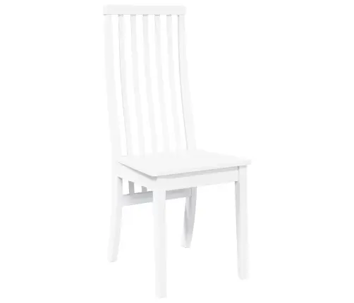 Ēdamistabas Krēsli 2 Gab. Balta Masīvkoka Gumija Vidaxl