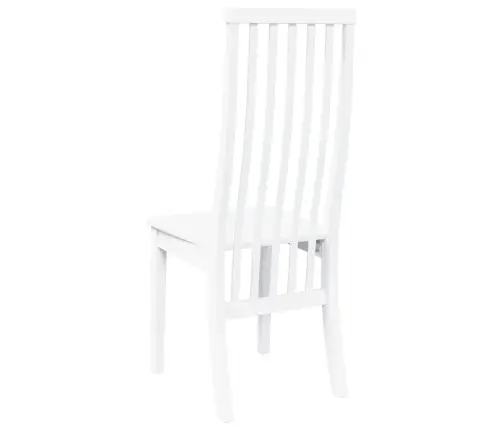 Ēdamistabas Krēsli 2 Gab. Balta Masīvkoka Gumija Vidaxl