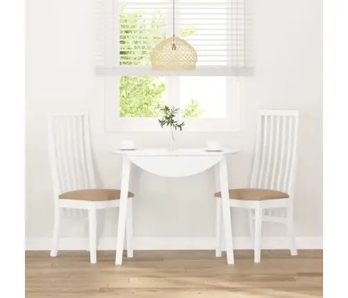 Valgomojo Kėdės Su Pagalvėlėmis 2 Vnt Balta Medžio Masyvo Guma