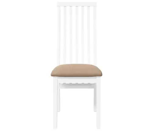 Valgomojo Kėdės Su Pagalvėlėmis 2 Vnt Balta Medžio Masyvo Guma