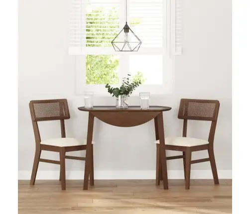 Ēdamistabas Krēsli Ar Spilveniem 2 Gab. Brūna Masīvkoka Gumija Vidaxl