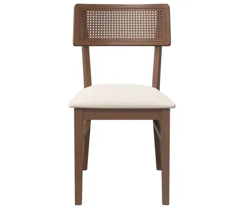 Ēdamistabas Krēsli Ar Spilveniem 2 Gab. Brūna Masīvkoka Gumija Vidaxl