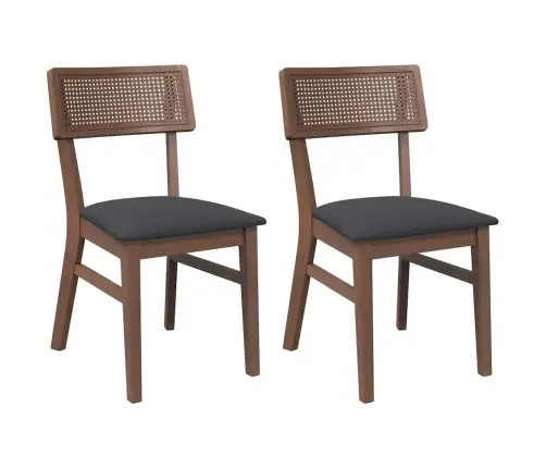 Ēdamistabas Krēsli Ar Spilveniem 2 Gab. Brūna Masīvkoka Gumija Vidaxl