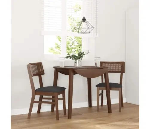 Ēdamistabas Krēsli Ar Spilveniem 2 Gab. Brūna Masīvkoka Gumija Vidaxl