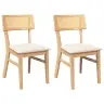 Ēdamistabas Krēsli Ar Spilveniem 2 Gab. Masīvkoka Gumija Vidaxl
