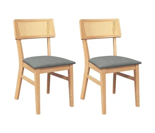 Ēdamistabas Krēsli Ar Spilveniem 2 Gab. Masīvkoka Gumija Vidaxl