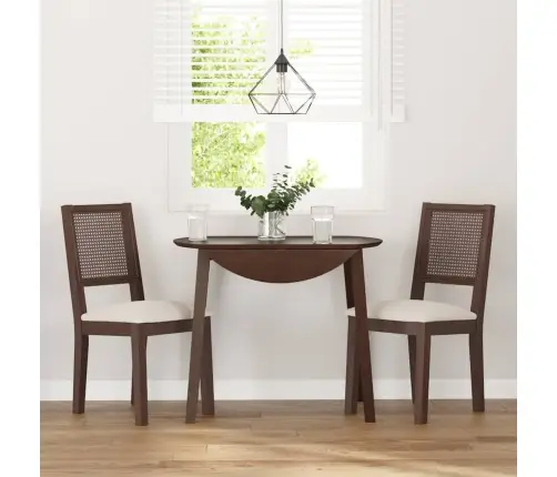 Ēdamistabas Krēsli Ar Spilveniem 2 Gab. Brūna Masīvkoka Gumija Vidaxl