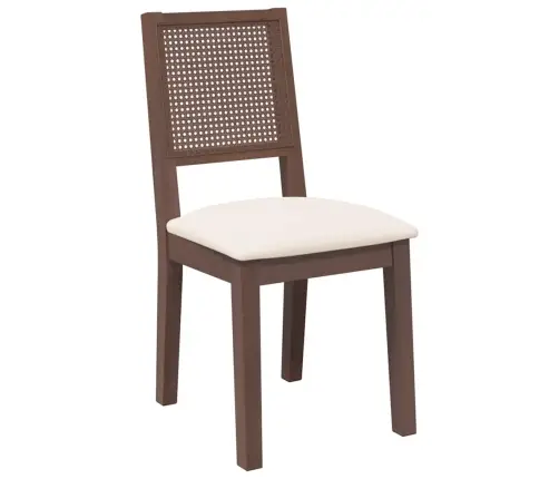 Ēdamistabas Krēsli Ar Spilveniem 2 Gab. Brūna Masīvkoka Gumija Vidaxl