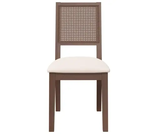 Ēdamistabas Krēsli Ar Spilveniem 2 Gab. Brūna Masīvkoka Gumija Vidaxl