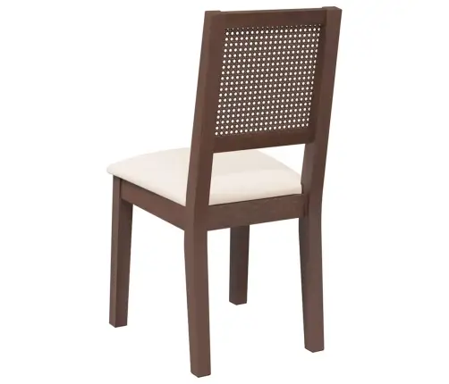 Ēdamistabas Krēsli Ar Spilveniem 2 Gab. Brūna Masīvkoka Gumija Vidaxl