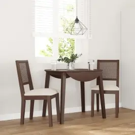 Söögitoolid Patjadega, 2 Tk, Pruun, Kautšukipuit