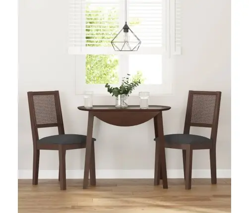 Ēdamistabas Krēsli Ar Spilveniem 2 Gab. Brūna Masīvkoka Gumija Vidaxl