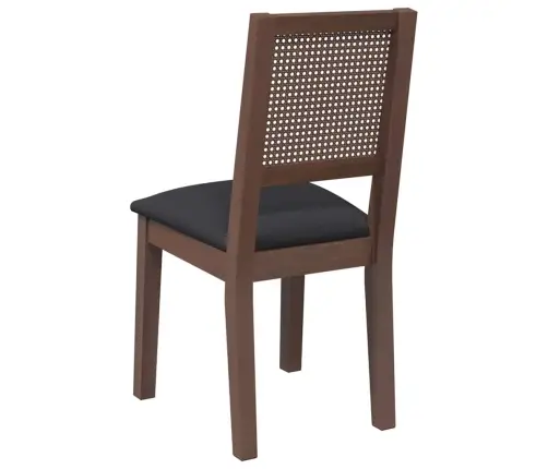 Ēdamistabas Krēsli Ar Spilveniem 2 Gab. Brūna Masīvkoka Gumija Vidaxl