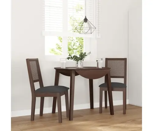 Ēdamistabas Krēsli Ar Spilveniem 2 Gab. Brūna Masīvkoka Gumija Vidaxl