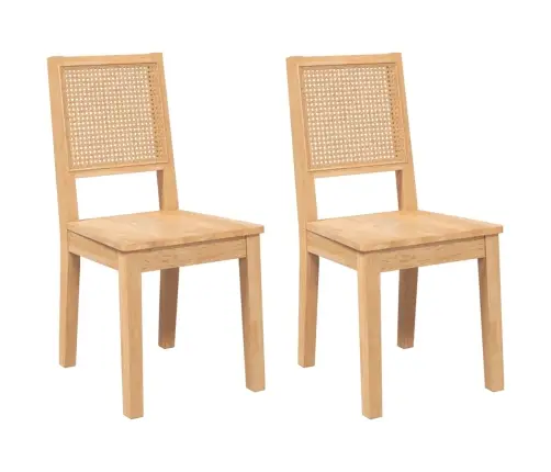 Ēdamistabas Krēsli 2 Gab. Masīvkoka Gumija Vidaxl